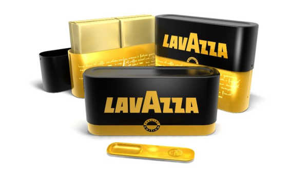 Золотая оловянная упаковка для кофе Lavazza 