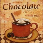 Горячий шоколад в меню кафе - старый постер