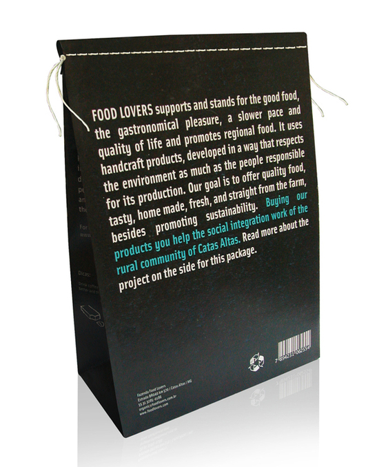 Дизайн обратной стороны упаковки для органического кофе