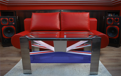 Дизайн кофейного столика в виде флага Великобритании